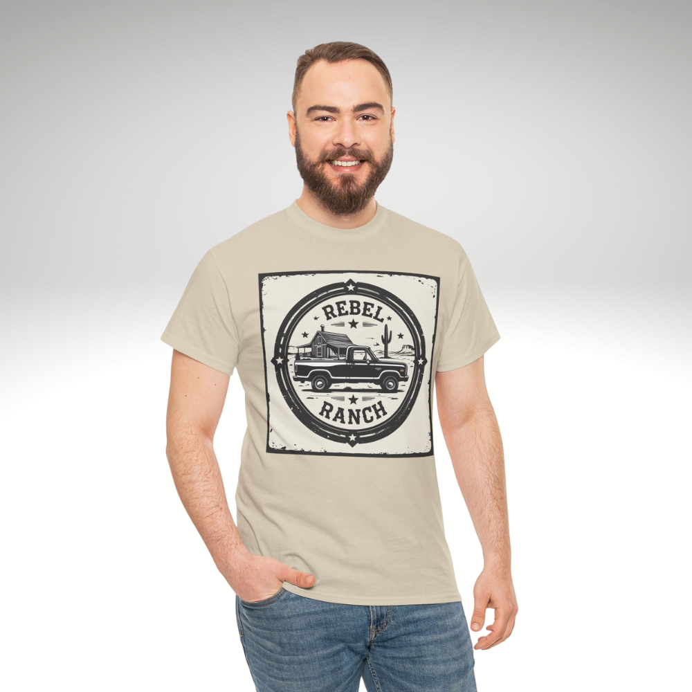 Circular Classic Americana Logo for REBEL RANCH